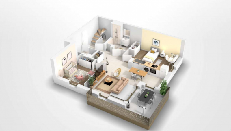 Duplex 4 pièces 91.37 m2