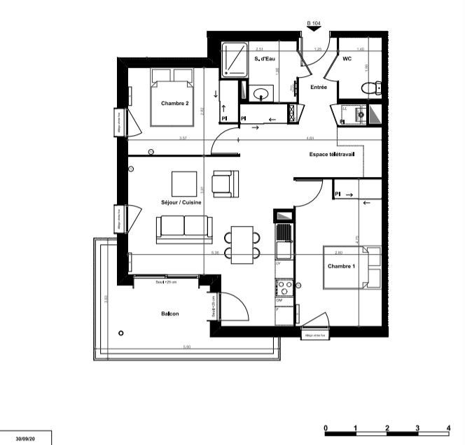 Appartement T4 65.88 m2
